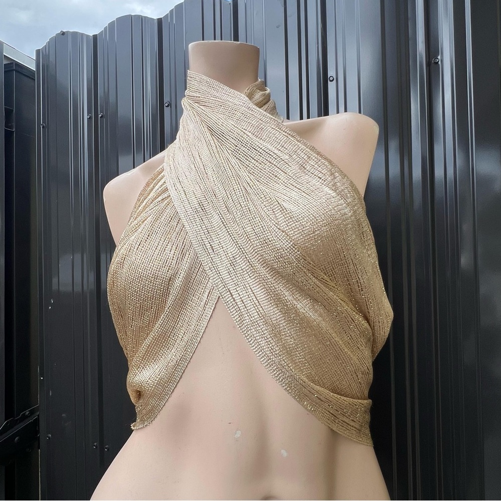 Gold Halter Top - Picture 8 of 15